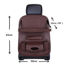 Load image into Gallery viewer, KAWOSEN Car Seat Back Bag Folding Table Organizer Pad Drink Chair Storage Pocket Box Travel PU Leather Stowing Tidying SBCB07
