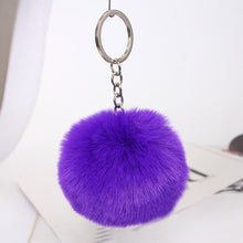 Load image into Gallery viewer, 13 Colors Fluffy Fur Pom Pom Car Keychains Soft Faux Rabbit Fur Ball Car Keyring Key Chains Women Car Key Pendant Jewelry
