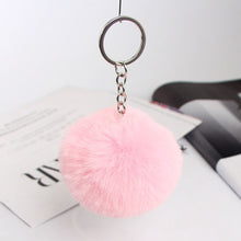 Load image into Gallery viewer, 13 Colors Fluffy Fur Pom Pom Car Keychains Soft Faux Rabbit Fur Ball Car Keyring Key Chains Women Car Key Pendant Jewelry
