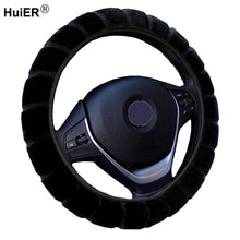 Load image into Gallery viewer, HuiER Warm Long Wool Plush Car Steering Wheel Cover Comfortable Anti-slip For 36-39CM Car Styling Steering-wheel Free Shipping
