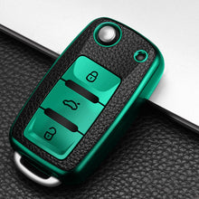 Load image into Gallery viewer, KIQI TPU Leather Car Key Cover Case for Volkswagen for VW Bora Polo Tiguan Jetta Passat B5 B6 B7 Golf Beetle for Skoda Octavia
