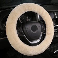 Load image into Gallery viewer, Authentic Sheepskin Car Stretch-on Steering Wheel Cover/Soft Australian Wool Vehicle braid on the steering-Wheel Protector
