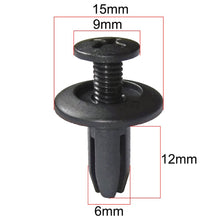 Load image into Gallery viewer, 10~ 50pcs Car 6mm Hole Plastic Rivets Fastener Push Clip Black Auto Vehicle Door Trim Panel Retainer Fastener Clips For Toyota
