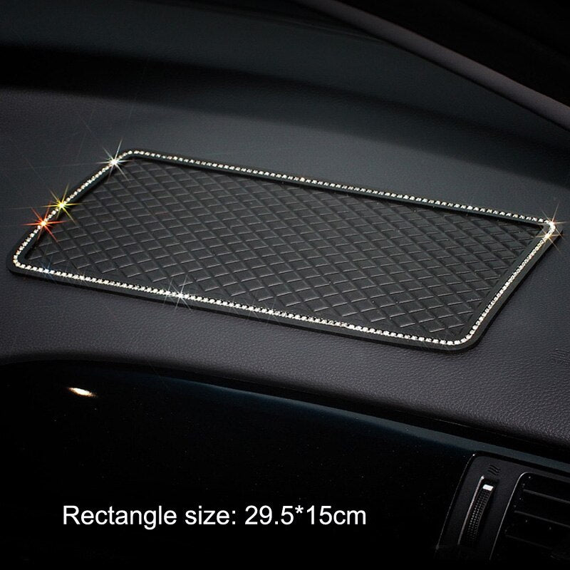 1PCS Crystal Anti-Slip Pad Mat for Mobile Phone mp4 Keys GPS Silicone Diamond Rhinestones Car Sticky Car Charm anti slip mats