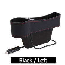 Load image into Gallery viewer, Auto Car Seat Gap Organizer PU Leather Storage Box Cup Holder Car Seat Side Slit Pocket Storage Bag With Dual USB Charger Ports
