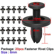 Load image into Gallery viewer, 10~ 50pcs Car 6mm Hole Plastic Rivets Fastener Push Clip Black Auto Vehicle Door Trim Panel Retainer Fastener Clips For Toyota
