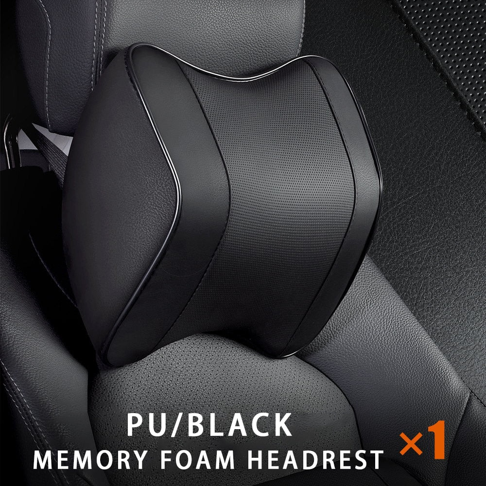 Car Neck Headrest Pillow Rest Head Support Cushion Car Breathable Memory Foam Slow Rebound Guard Car Lumbar Pillow Universal