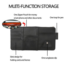 Load image into Gallery viewer, Car Styling Visor Organizer Auto Sun Visor Storage Pouch Car Organizer Sunglasses Holder Card Organizer Ticket Pocket Pen Holder
