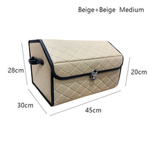 Load image into Gallery viewer, AUTOROWN PU Leather Trunk Organizer Box for Shopping Camping Picnic Home Garage Storage Bag Auto Interior Accessories S/M/L
