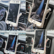 Load image into Gallery viewer, Crystal Car Phone Holder for Auto Holder for Phone with USB Cable Car Charger Interior Accessories
