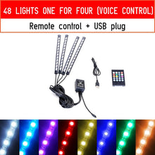 Load image into Gallery viewer, 12 LED Car Interior Floor Foot Lamp AUTO Decoration Light With USB Multiple Modes Car Styling Atmosphere RGB Neon Lamp Strips
