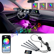 Load image into Gallery viewer, 12 LED Car Interior Floor Foot Lamp AUTO Decoration Light With USB Multiple Modes Car Styling Atmosphere RGB Neon Lamp Strips
