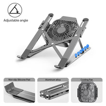 Load image into Gallery viewer, Foldable Laptop Stand With Cooling Fan Portable Heat Dissipation Cooler For MacBook Air Pro Desktop Stand Notebook Dell Holder
