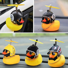 Load image into Gallery viewer, Society Lovely Duck in the Car Ornament Car Accessories Interior Decoration Auto Dashboard Toys With Helmet And Chain
