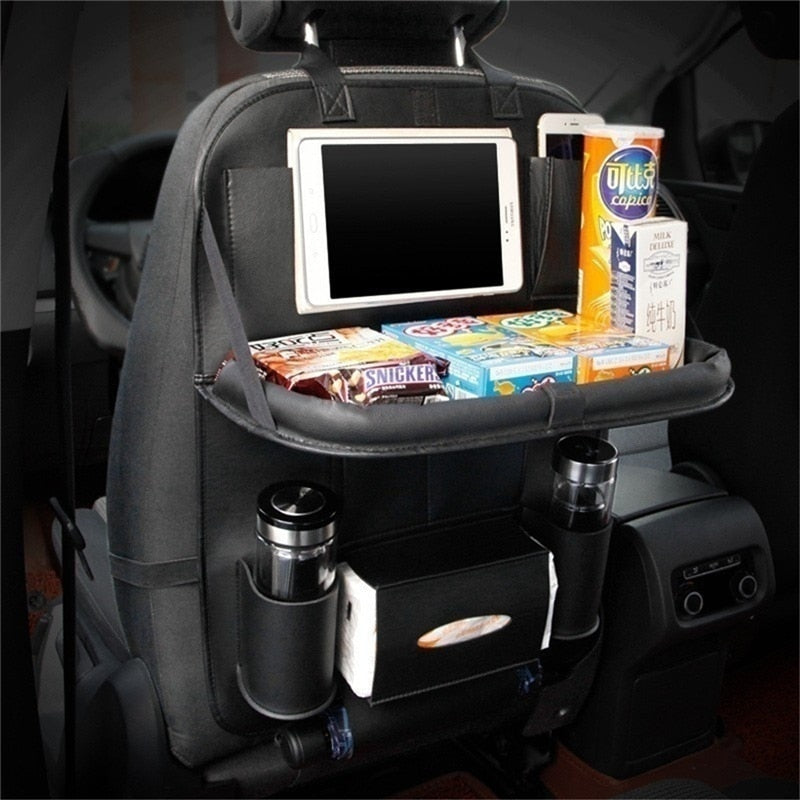 Universal Automobile Accessories Car Seat Back Bag Folding Table Organizer Pad Drink Chair Storage Pocket Box