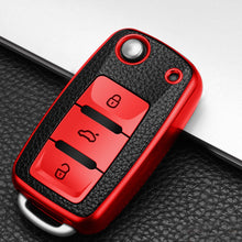 Load image into Gallery viewer, KIQI TPU Leather Car Key Cover Case for Volkswagen for VW Bora Polo Tiguan Jetta Passat B5 B6 B7 Golf Beetle for Skoda Octavia
