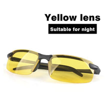 Load image into Gallery viewer, Universal Night Vision Glasses Sunglasses Men Outdoor Sport Sun Glasses Driver Goggles Black/Yellow Glasses for Night Driving
