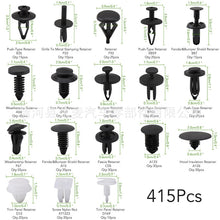 Load image into Gallery viewer, 415 pcs Push Retainer Clips with 18 Most Popular Automotive Parts Sizes,Auto Screw Clips for Toyota GM Ford Honda Acura Chrysler
