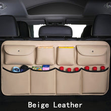 Load image into Gallery viewer, Car Rear Seat Back Storage Bag PU Leather Auto Backseat Net in the Trunk Organizer Stowing Tidying Interior Accessories Supplies
