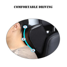 Load image into Gallery viewer, Genuine Leather Car Neck Pillow Set Memory Foam Auto Rear Seat Back Headrest Lumbar Supports Travel Cushion Cover Accessories
