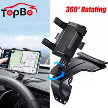 Load image into Gallery viewer, 360 Degree Car Mobile Phone Bracket GPS Mount In Dashboard Rear View Mirror Sunshade Baffle Phone Holder Car supplies
