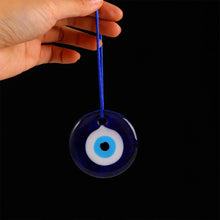 Load image into Gallery viewer, 1PC Blue Lampwork Glass Turkish Evil Eye Charm Pendant Tassel Car Craft Decoration Pendant Car Interior Decor
