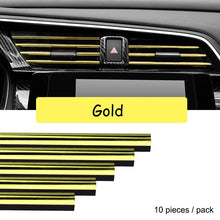 Load image into Gallery viewer, 10 Pieces Car-styling Chrome Styling Moulding Car Air Vent Trim Strip Air Conditioner Outlet Grille Decoration U Shape
