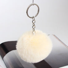 Load image into Gallery viewer, 13 Colors Fluffy Fur Pom Pom Car Keychains Soft Faux Rabbit Fur Ball Car Keyring Key Chains Women Car Key Pendant Jewelry
