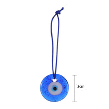 Load image into Gallery viewer, 1PC Blue Lampwork Glass Turkish Evil Eye Charm Pendant Tassel Car Craft Decoration Pendant Car Interior Decor
