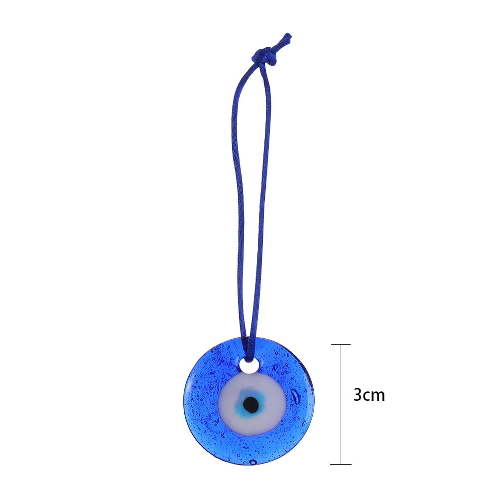 1PC Blue Lampwork Glass Turkish Evil Eye Charm Pendant Tassel Car Craft Decoration Pendant Car Interior Decor