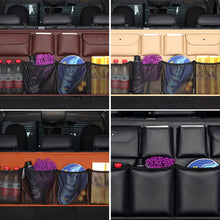 Load image into Gallery viewer, Car Rear Seat Back Storage Bag PU Leather Auto Backseat Net in the Trunk Organizer Stowing Tidying Interior Accessories Supplies
