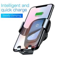 Load image into Gallery viewer, Baseus Qi Wireless Charger Car Phone Holder For iPhone Samsung Huawei Air Vent Mount Phone Car Holder Stand Bracket Car Accesori
