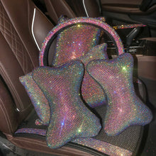 Load image into Gallery viewer, Car Bling Accessories for Woman Interior Set Styling Rhinestone Headrest Pillows Back Support Seat Cushion Pain Relief Sparkly
