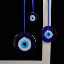 Load image into Gallery viewer, 1PC Blue Lampwork Glass Turkish Evil Eye Charm Pendant Tassel Car Craft Decoration Pendant Car Interior Decor
