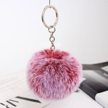 Load image into Gallery viewer, 13 Colors Fluffy Fur Pom Pom Car Keychains Soft Faux Rabbit Fur Ball Car Keyring Key Chains Women Car Key Pendant Jewelry
