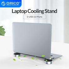 Load image into Gallery viewer, ORICO Laptop Stand With USB3.0 HUB Aluminum Portable Cooling Pad Heat Dissipation Skidproof Pad Cooler Stand 2 PCS For MacBook
