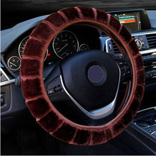 Load image into Gallery viewer, HuiER Warm Long Wool Plush Car Steering Wheel Cover Comfortable Anti-slip For 36-39CM Car Styling Steering-wheel Free Shipping
