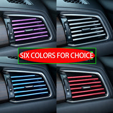 Load image into Gallery viewer, 10 Pcs Car Interior Decoration Strips Moulding Trim Car Air Conditioner Outlet Vent Grille Chrome Interior Strip Auto Sticker
