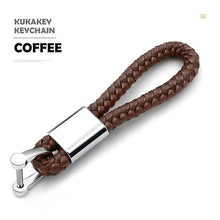 Load image into Gallery viewer, Leather Hand Woven Keychain Metal key rings Chains Best Gifts Car Key Holder For Mercedes Benz VW TOYOTA AUDI BMW Auto Keyring
