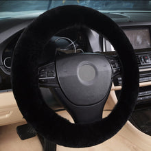 Load image into Gallery viewer, Authentic Sheepskin Car Stretch-on Steering Wheel Cover/Soft Australian Wool Vehicle braid on the steering-Wheel Protector
