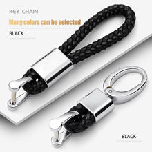 Load image into Gallery viewer, Leather Hand Woven Keychain Metal key rings Chains Best Gifts Car Key Holder For Mercedes Benz VW TOYOTA AUDI BMW Auto Keyring
