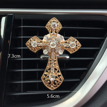 Load image into Gallery viewer, Car Accessories Interior Car Air Freshener Diamond Cross Jesus Christian Vent Clip Aroma Car Smell Flavoring In Auto Decoration
