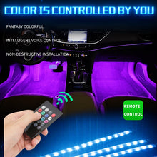 Load image into Gallery viewer, 12 LED Car Interior Floor Foot Lamp AUTO Decoration Light With USB Multiple Modes Car Styling Atmosphere RGB Neon Lamp Strips
