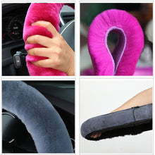 Load image into Gallery viewer, Authentic Sheepskin Car Stretch-on Steering Wheel Cover/Soft Australian Wool Vehicle braid on the steering-Wheel Protector
