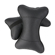 Load image into Gallery viewer, 2 PCS artificial leather car pillow protection your neck/car headrest hole-digging design/auto supplies safety neck pillow
