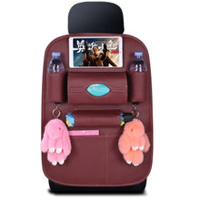 Load image into Gallery viewer, Pu Leather Car Seat Back storage bag Universal Car Backseat Organizer Hanging bags child safety seat Multifunction storage box
