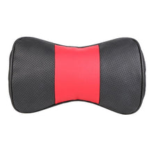 Load image into Gallery viewer, 1 pc top layer leather car Headrest support neck/Auto seat safety pillow cowhide/ O SHI CAR pillow protection cervical spine
