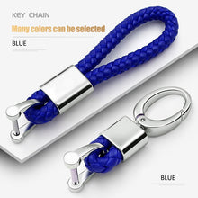 Load image into Gallery viewer, Leather Hand Woven Keychain Metal key rings Chains Best Gifts Car Key Holder For Mercedes Benz VW TOYOTA AUDI BMW Auto Keyring
