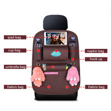 Load image into Gallery viewer, Pu Leather Car Seat Back storage bag Universal Car Backseat Organizer Hanging bags child safety seat Multifunction storage box
