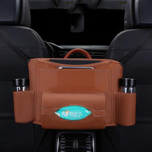 Load image into Gallery viewer, PU Leather Car Seat Back Intermediate Bag Auto Receiving And Hanging Bag Car Trunk Organize Bag Storage Organizer In The Car
